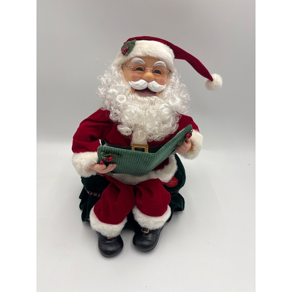 Christmas International VTG Animated Santa Reading Twas Night Before Christmas